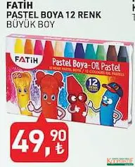 FATİH PASTEL BOYA 12 RENK BÜYÜK BOY indirimli fiyat FATİH PASTEL BOYA 12 RENK BÜYÜK BOY fiyat ve kampanya bilgisi